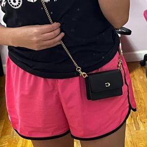 Coach Half Flap Card Crossbody with Gold Chain